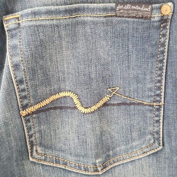 7 For All Mankind High Waist Josefina Boyfriend JeanDistressed Indigo Womens 28 - Picture 6 of 9